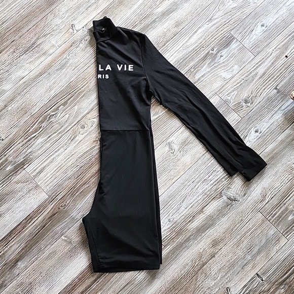 Black biker short romper - Picture 1 of 2